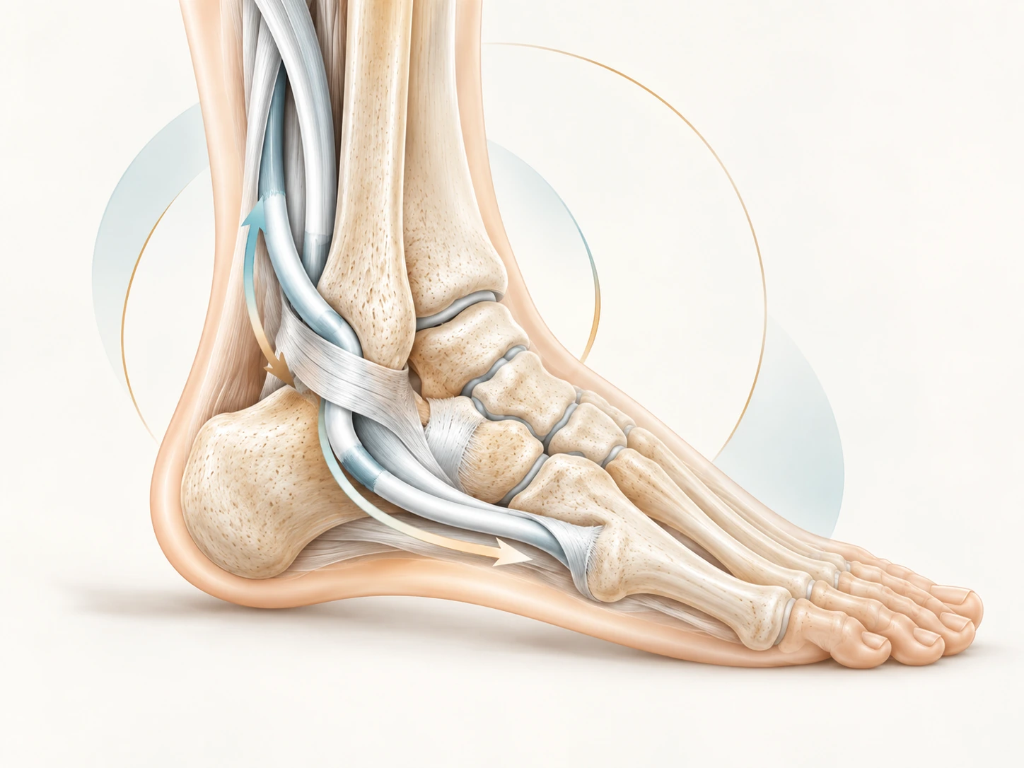 Esquema ilustrativo – Cirurgia dos tendões fibulares