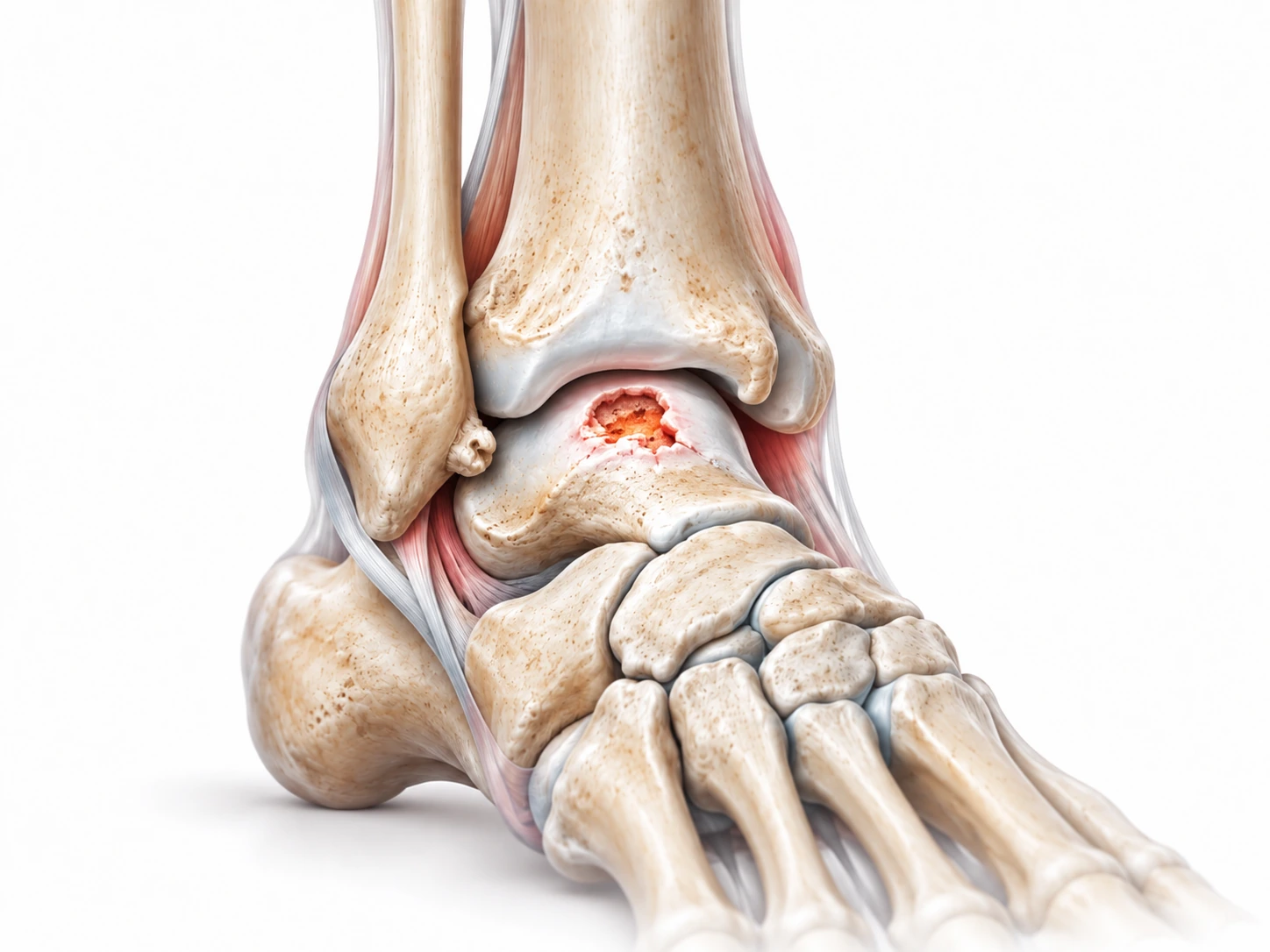 Ilustración médica representativa de Lesión osteocondral del astrágalo