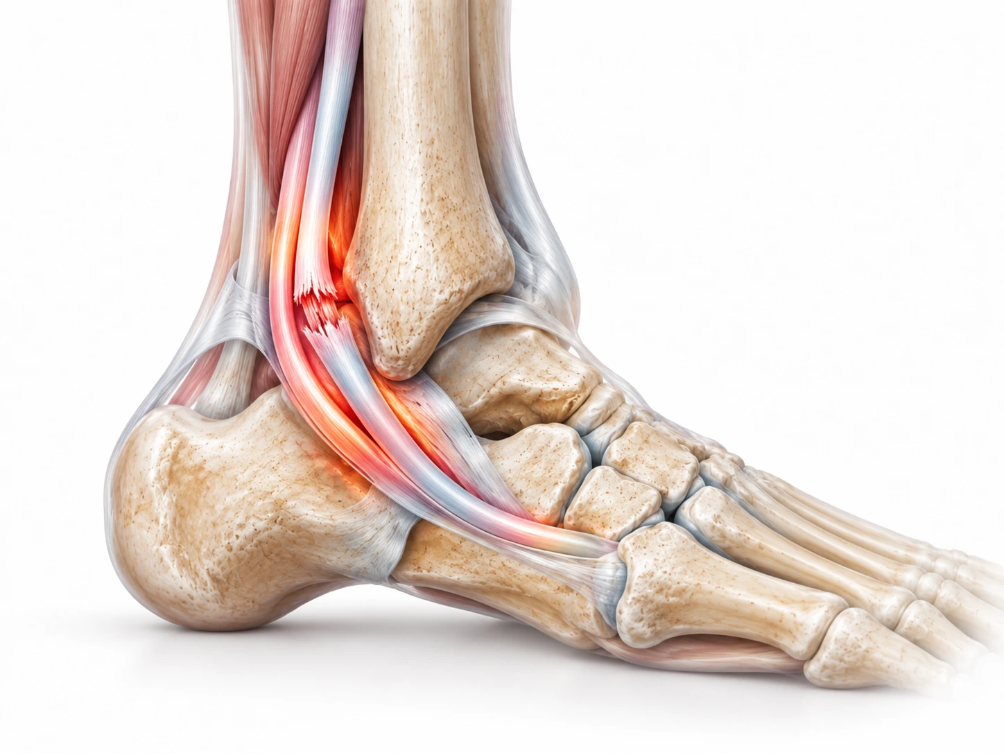 Illustration médicale représentative de Pathologie des tendons fibulaires